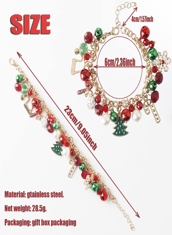 DS Christmas Jingle bell Charm Bracelets for women girls,cute cartoon bell beaded bracelets Stainless Steel Bangle with birthday Gift box,Adjustable jewelry Suitable for boys holiday cosplay gifts - Image 2