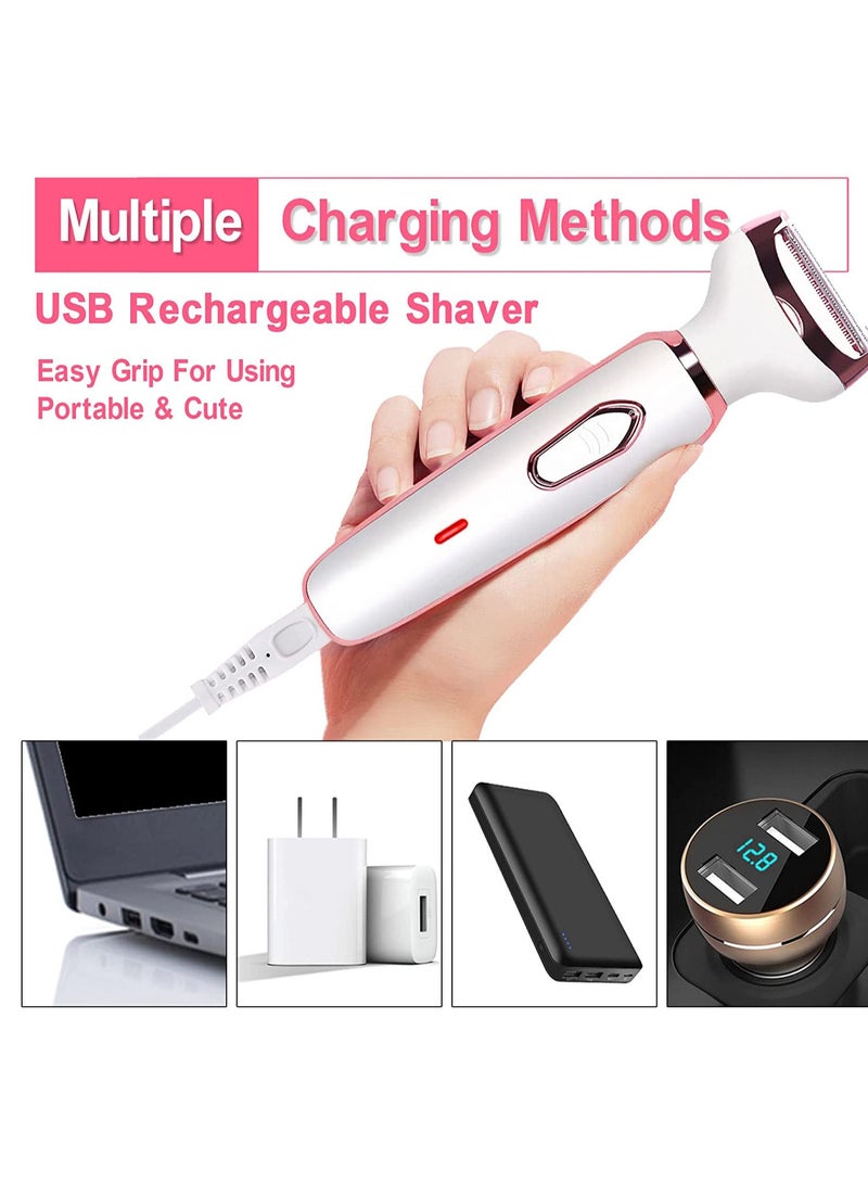 Electric Lady Shaver, Electric Razor for Women Shaving 4-in-1 Lady Shaver for Women Face, Legs and Underarm, Painless&Portable Bikini Trimmer Hair Removal - Image 4