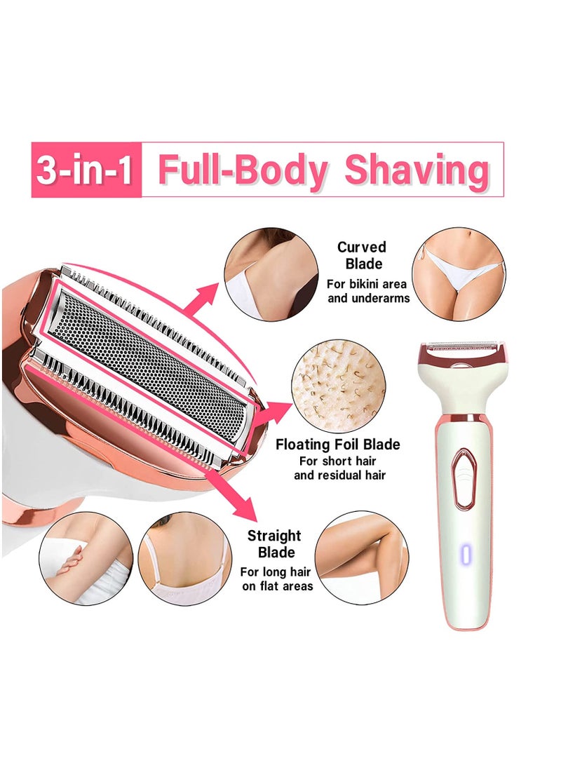 Electric Lady Shaver, Electric Razor for Women Shaving 4-in-1 Lady Shaver for Women Face, Legs and Underarm, Painless&Portable Bikini Trimmer Hair Removal - Image 2