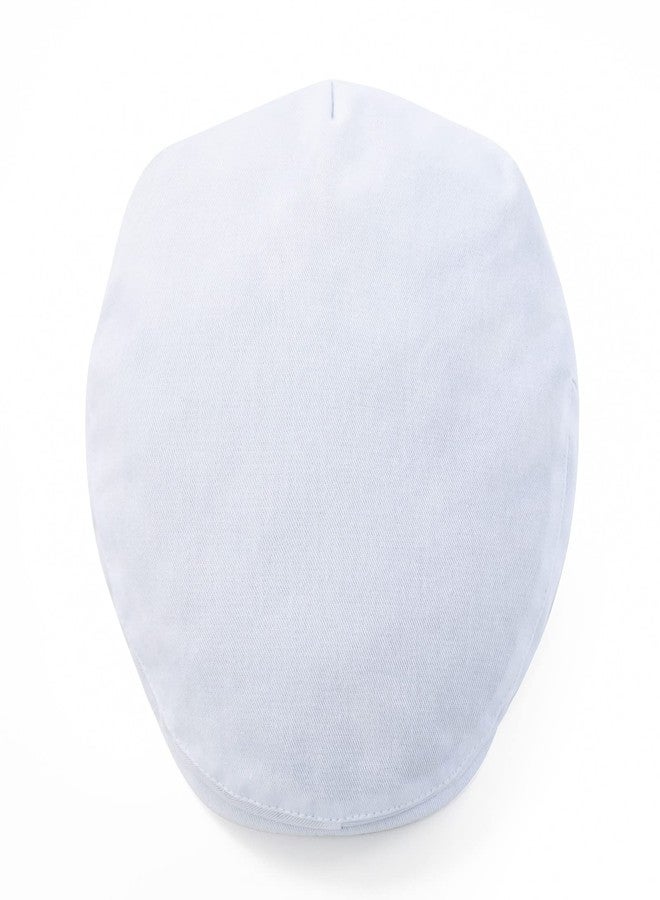 STARANCE Men's Cotton Ivy Gatsby Newsboy Hat Summer Driving Scally Cap Thin, White, 7 3/4 - Image 5