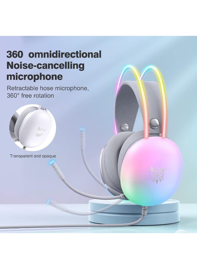 onikuma X25 Gaming Headset Wired White - Image 3