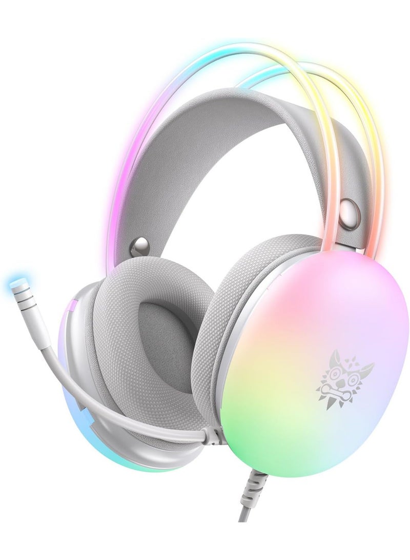 onikuma X25 Gaming Headset Wired White - Image 1