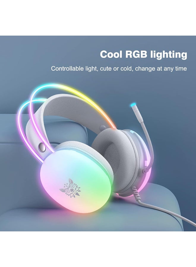 onikuma X25 Gaming Headset Wired White - Image 2