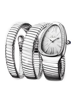 MISS FOX Triple Wrap Bracelet Watch Luxury Silver Snake Watches Women Fashion Brands MISSFOX Diamond Quartz WristWatch Waterproof AAA Clock Lady Hot Gift 