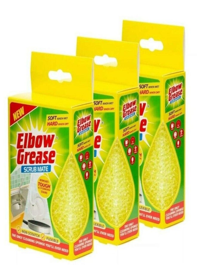 Elbow Grease Scrub Mate Pack of 3 Yellow - Image 1