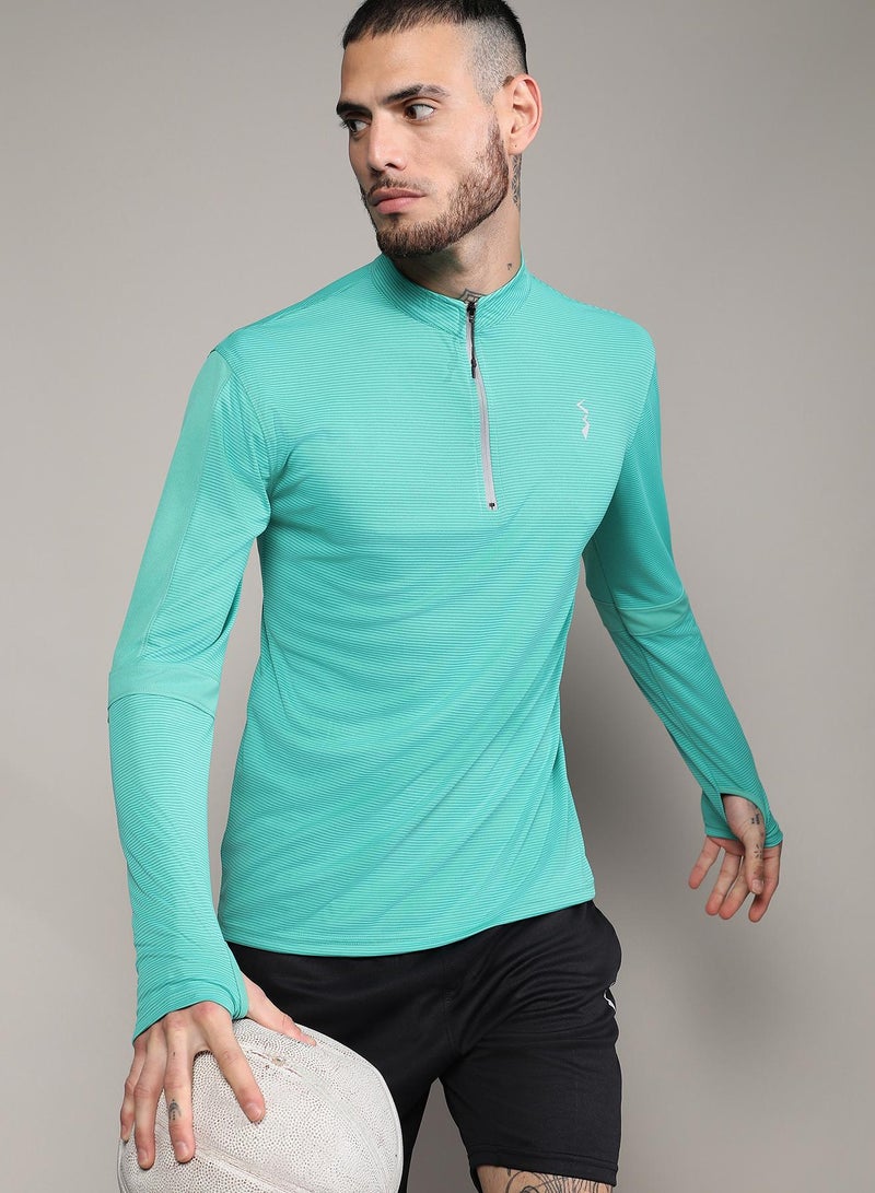Campus Sutra Men's Mint Green Basic Activewear T-Shirt  - Image 1