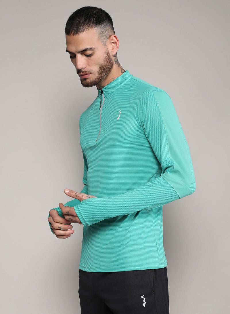 Campus Sutra Men's Mint Green Basic Activewear T-Shirt  - Image 3