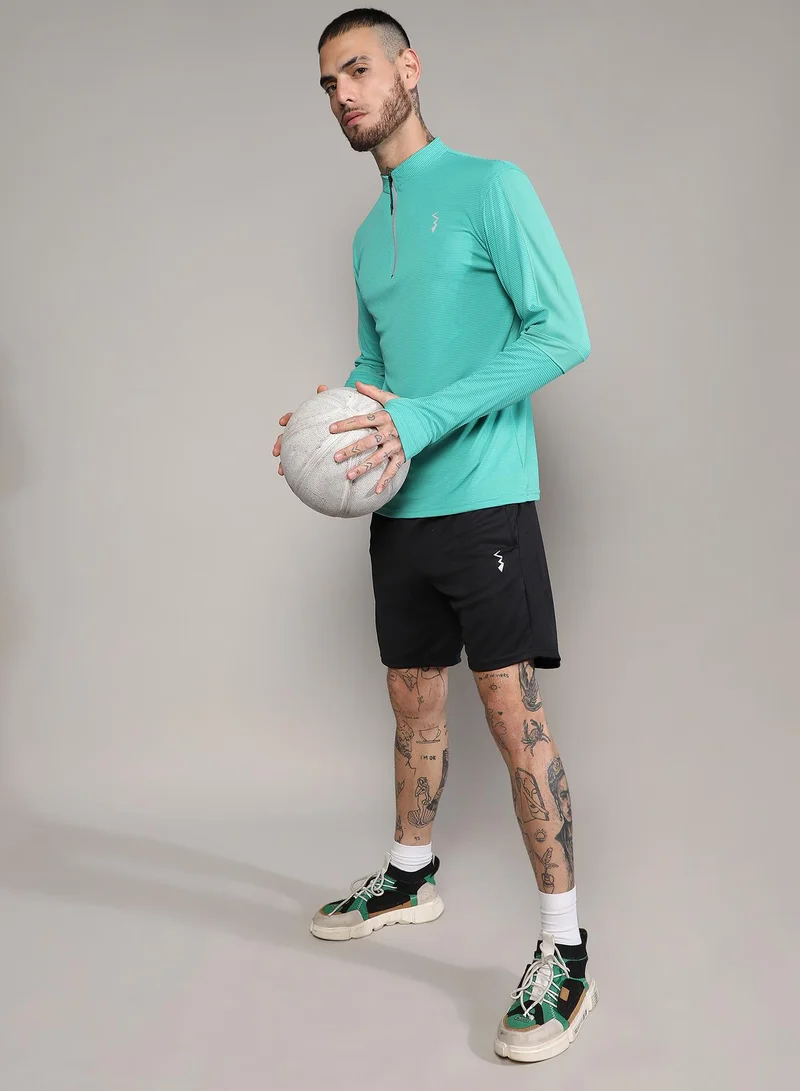 Campus Sutra Men's Mint Green Basic Activewear T-Shirt