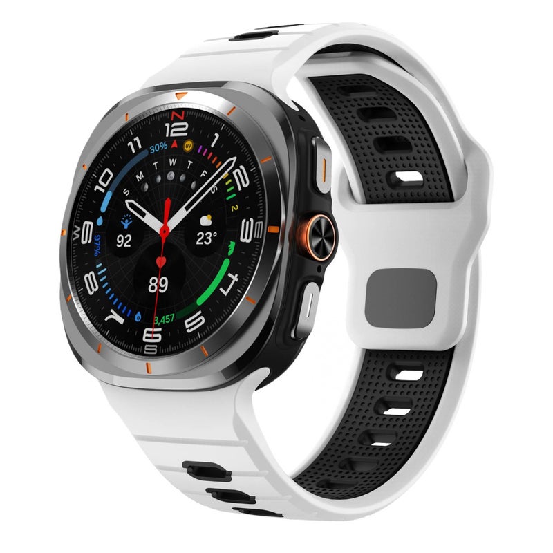 Adjustable Silicone Sport Smartwatch Band Compatible with Samsung Galaxy Watch 7 with Fit Soft Strap and Quick Daily Replacement Black - Image 1