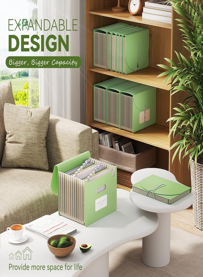 EcoStash Accordian File Organizer, 12 Pockets Wheat Straw Expanding File Folders, Monthly Bill Receipt Organizer, 100% BPA Free, Return to Nature, Healthy Living, Letter/A4 Size - Mint Green - Image 4