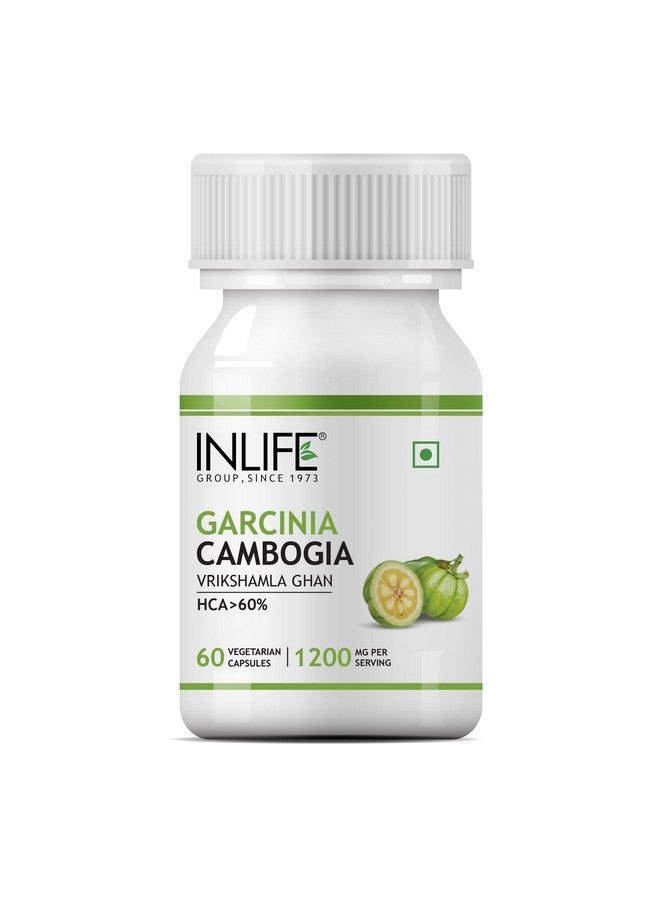 INLIFE Garcinia Cambogia Capsules | Fruit Extract with 60% HCA | Ayurveidc Herbal Supplement for Men Women - 1200mg - 60 Vegetarian Capsules - Image 1