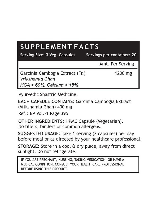 INLIFE Garcinia Cambogia Capsules | Fruit Extract with 60% HCA | Ayurveidc Herbal Supplement for Men Women - 1200mg - 60 Vegetarian Capsules - Image 2