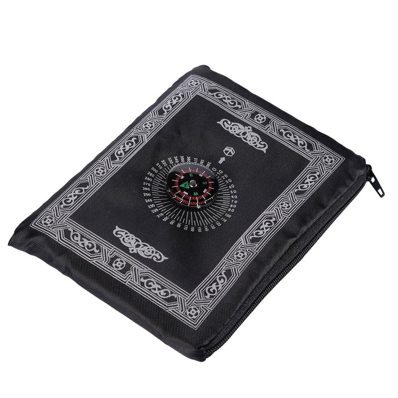 2PCS Compass Printing Prayer Mat Islamic Worship Rug Portable Pray Pilgrimage for Home Use (Random Color) - Image 3