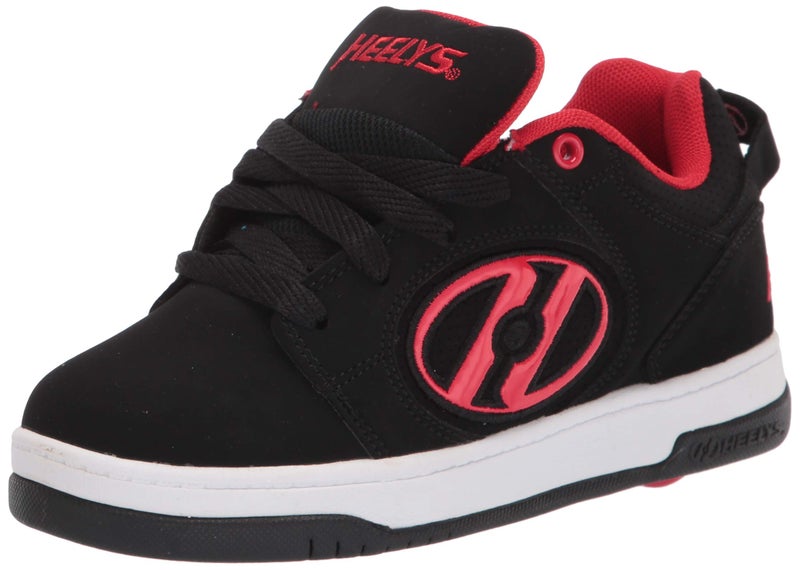HEELYS girls Voyager Tennis Shoe, Black/Red, 5 Big Kid US