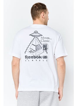 Reebok Men Sportswear Fit Short Sleeve Outdoor T Shirt, White  - Image 4