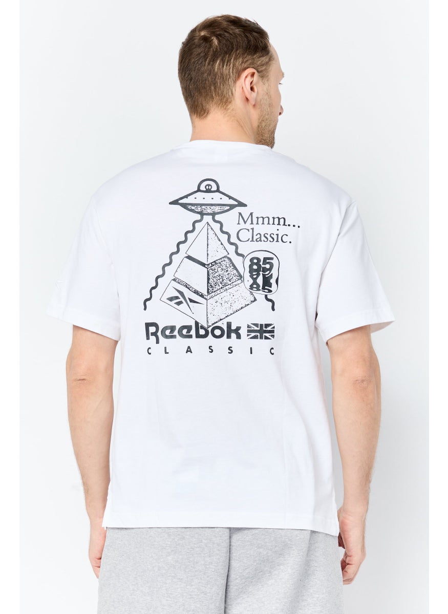 Reebok Men Sportswear Fit Short Sleeve Outdoor T Shirt, White  - Image 4