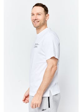 Reebok Men Sportswear Fit Short Sleeve Outdoor T Shirt, White  - Image 2