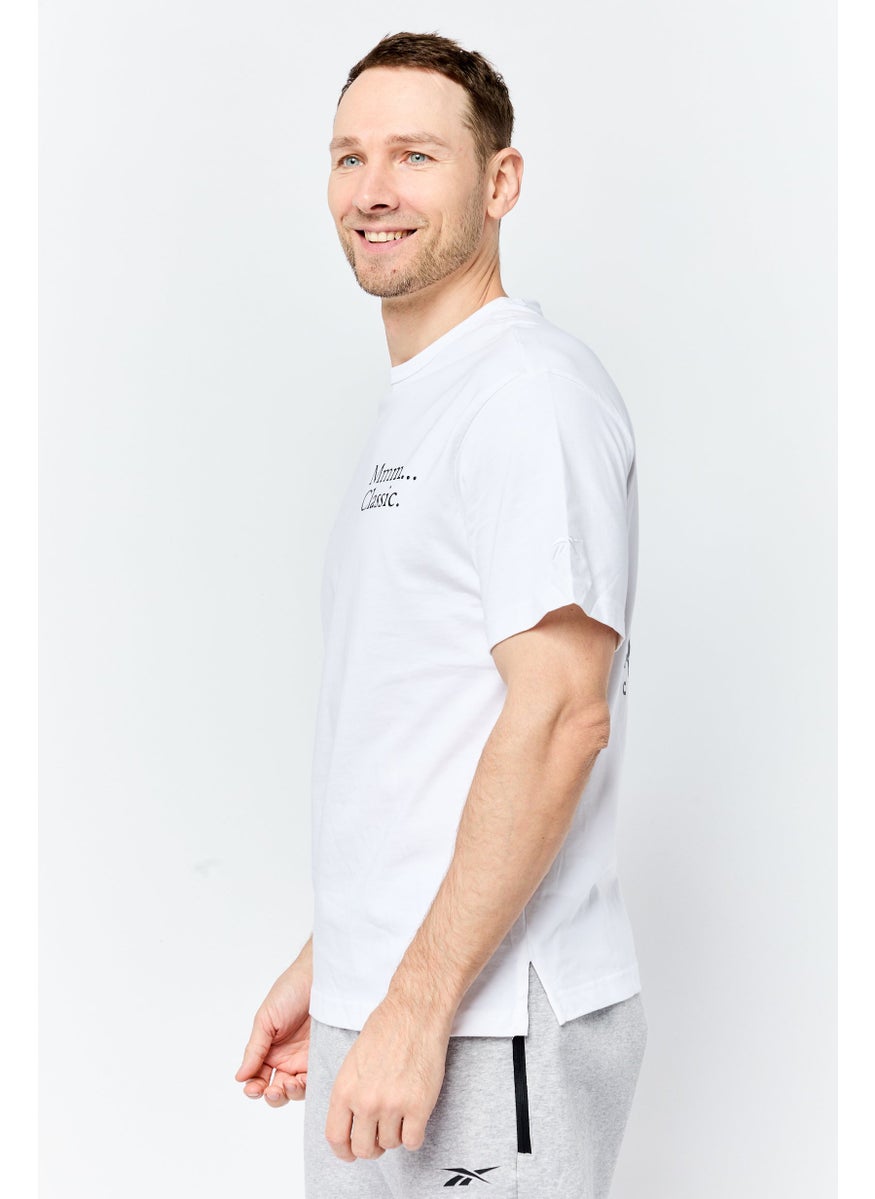 Reebok Men Sportswear Fit Short Sleeve Outdoor T Shirt, White  - Image 2