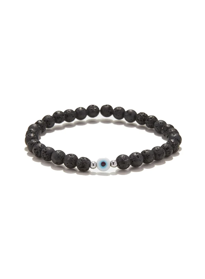 CHRYSOSTOMOS Handmade Bracelet For Men with Lava and Evil Eye