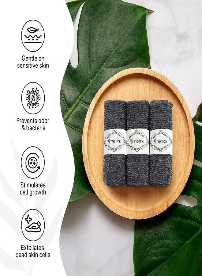 Yiclick Exfoliating Washcloth Towel【3 Pack】- Exfoliating Body Scrubber Exfoliator, Back Scrubber for Use in Shower Bath, Exfoliate Rags Wash Cloths, Loofah Lufa Sponge, Body Scrub, Women Men - Image 2