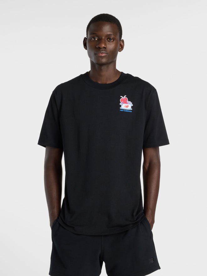 New Balance Black Graphic Print Cotton T-Shirt - Image 1