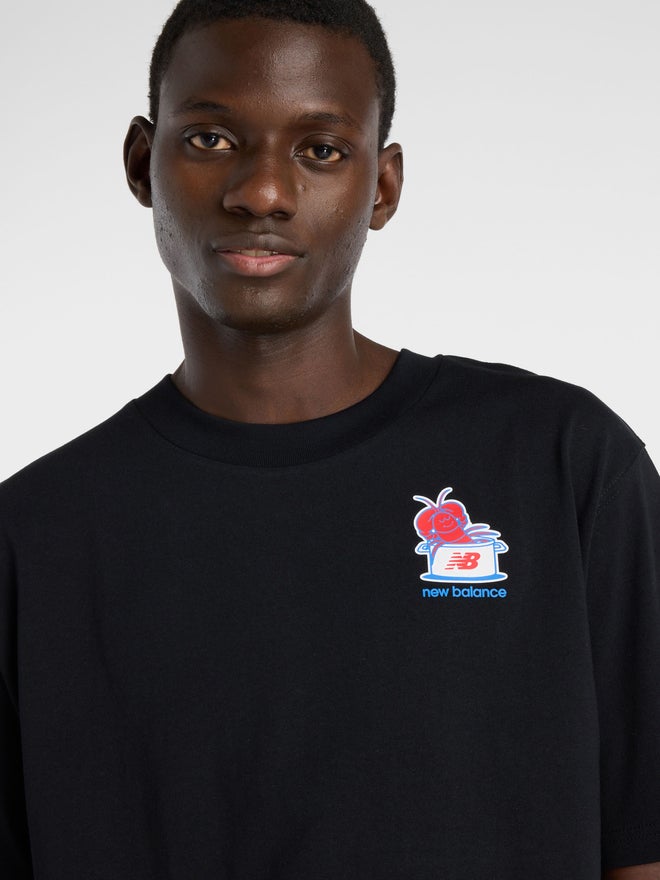 New Balance Black Graphic Print Cotton T-Shirt - Image 4