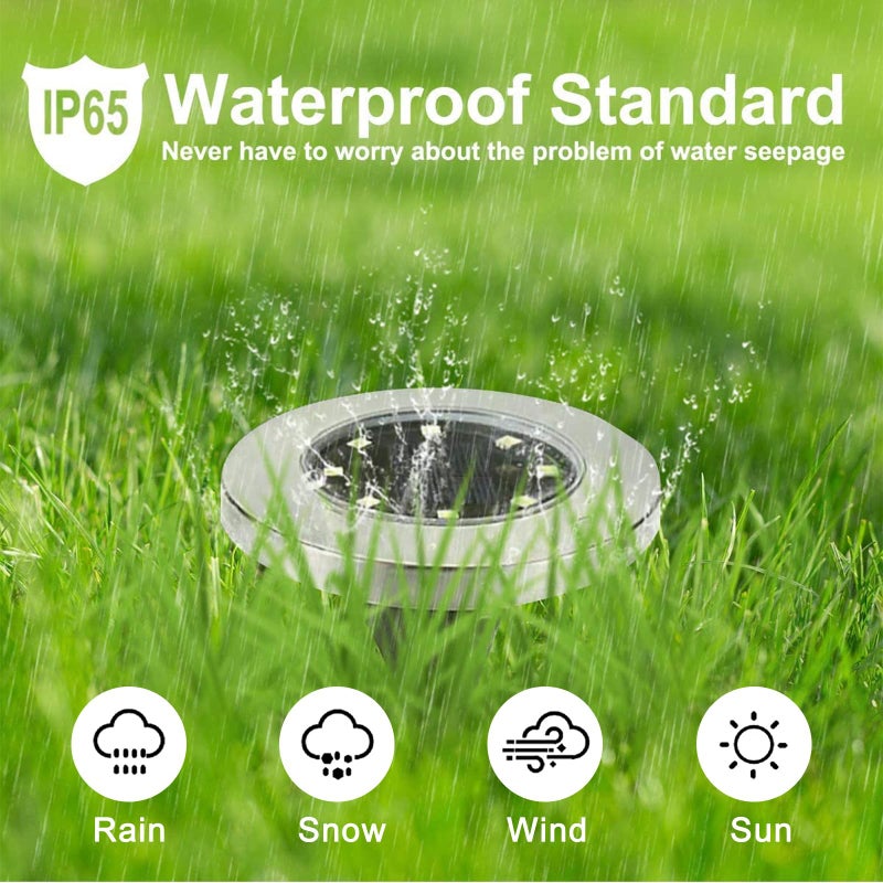 Rayolon Solar Ground Light, Waterproof Solar Garden Lights, Upgraded Outdoor Garden Waterproof Bright in-Ground Light, Landscape Lights for Pathway,Yard,Deck,Lawn,Patio,Walkway - Image 3