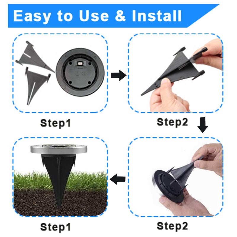 Rayolon Solar Ground Light, Waterproof Solar Garden Lights, Upgraded Outdoor Garden Waterproof Bright in-Ground Light, Landscape Lights for Pathway,Yard,Deck,Lawn,Patio,Walkway - Image 5