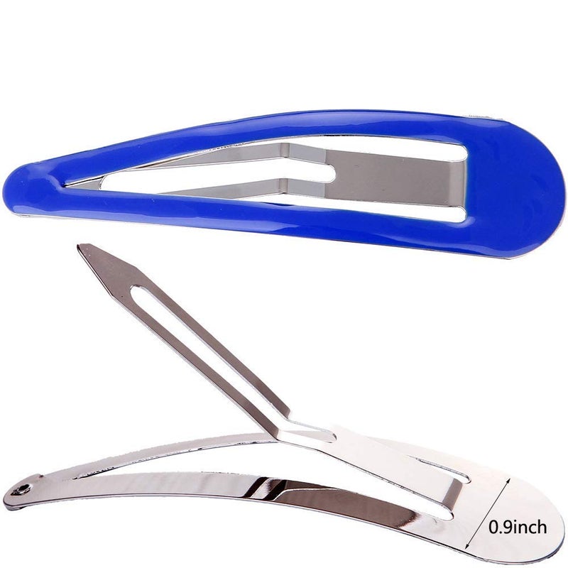 LONEEDY Pack of 10 Large Metal Stoving Varnish Hair Snap Clips35 inch Long Noslip Hair Clips Barrettes For Women and Girls Blue