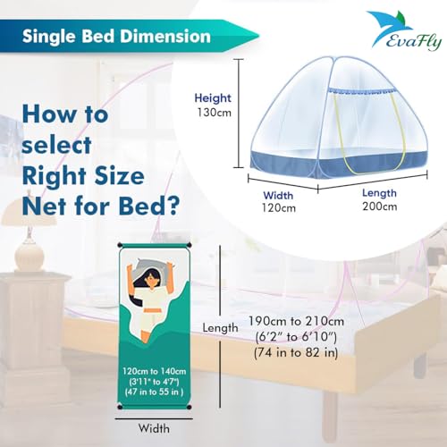 Evafly Mosquito Net for Single Bed | Foldable Machardani | Polyester Strong 30GSM mesh| PVC Coated Corrosion Resistant Steel Wire - Pink - Image 4