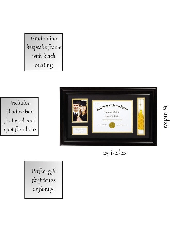 Santa Barbara Design Studio Creative Brands Heartfelt - Motivational Keepsake Diploma and Photo Frame, 15 x 25-Inch, Black - Thoreau - Image 3