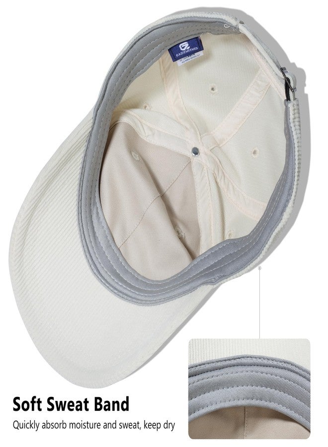 جادمكيندز قبعة GADIEMKENSD الكلاسيكية من المخمل المضلع للرجال والنساء، قبعة بيسبول بأحزمة قابلة للتعديل، قبعة سائق شاحنة عتيقة، قبعة بيسبول ناعمة غير مهيكلة للجولف والرياضة والسفر، لون بيج. - Image 4