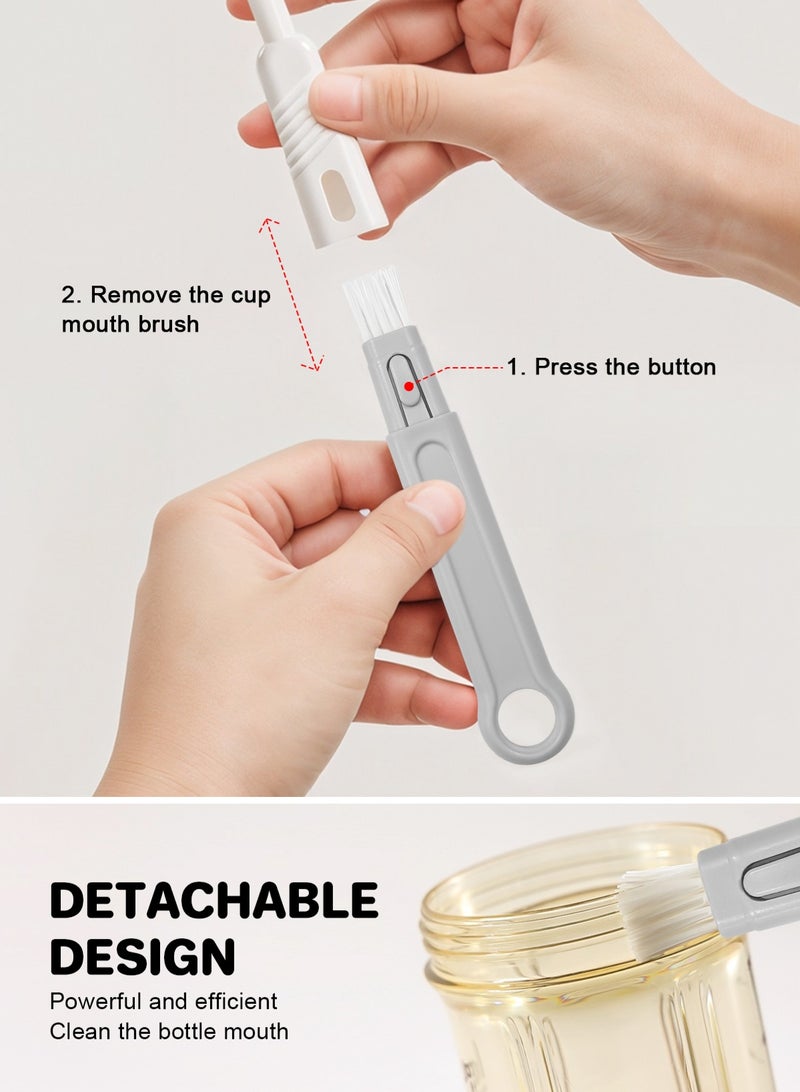 أوربازار مجموعة فرشاة - مجموعة تنظيف زجاجات الرضاعة مع فرشاة سيليكون وفرشاة حلمة وفرشاة قشة ورف تجفيف - أداة تنظيف زجاجات 6 في 1 للمنزل والسفر - Image 4