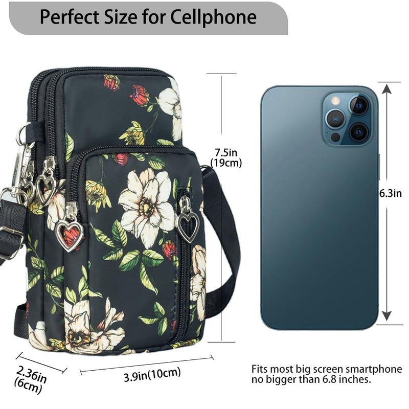 JANKS Crossbody Wallet Phone Bag for Women, Nylon Small Crossbody Shoulder Bag Arm Bag, Cell Phone Purse, Mini Wallet with Adjustable Strap - Image 4