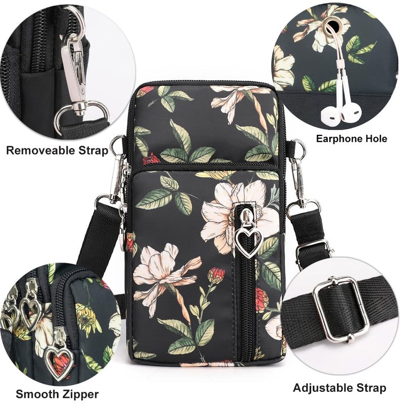 JANKS Crossbody Wallet Phone Bag for Women, Nylon Small Crossbody Shoulder Bag Arm Bag, Cell Phone Purse, Mini Wallet with Adjustable Strap - Image 5
