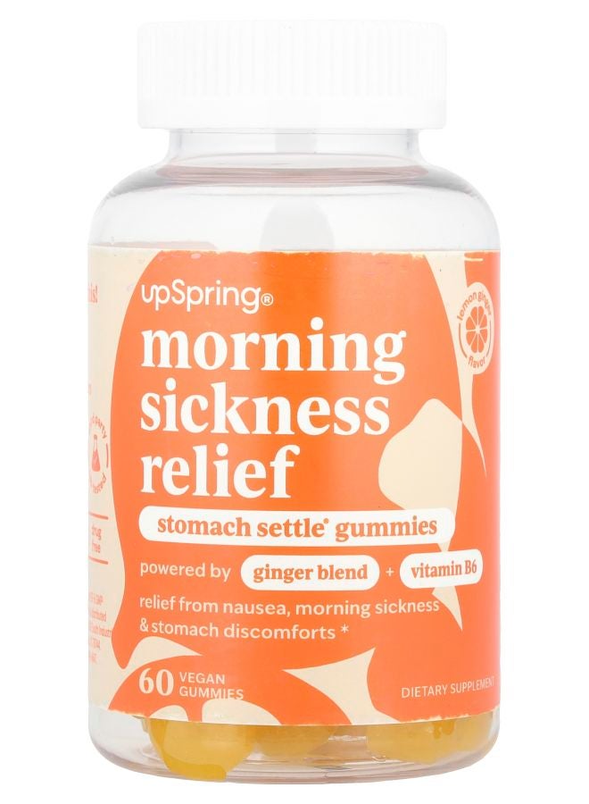 UpSpring علكة الليمون والزنجبيل لتخفيف غثيان الصباح 60 علكة نباتية