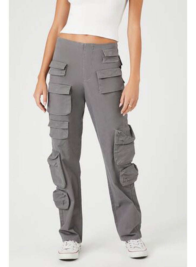 FOREVER 21 Mid-Rise Straight-Leg Cargo Pants - Image 2