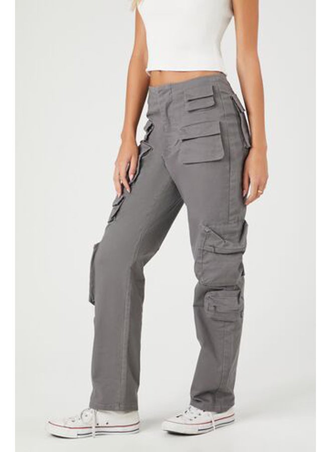 FOREVER 21 Mid-Rise Straight-Leg Cargo Pants - Image 3
