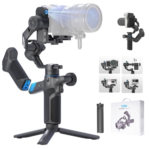 FeiyuTech SCORP Mini-3-Pro Gimbal Stabilizer for Camera Mirrorless/Compact/Action Cameras,Smartphone,18m AI Tracking,Detachable Remote Handle,4.4lbs Payload,3-axis Gimbal for Canon Sony Nikon - Image 1