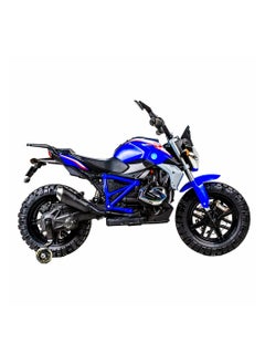 Generic Blue Electric Motorcycle with 4 Trainging Wheels Ride's on - XGZ608  - Image 3