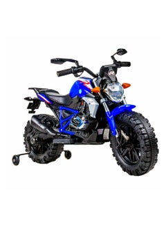 Generic Blue Electric Motorcycle with 4 Trainging Wheels Ride's on - XGZ608  - Image 1