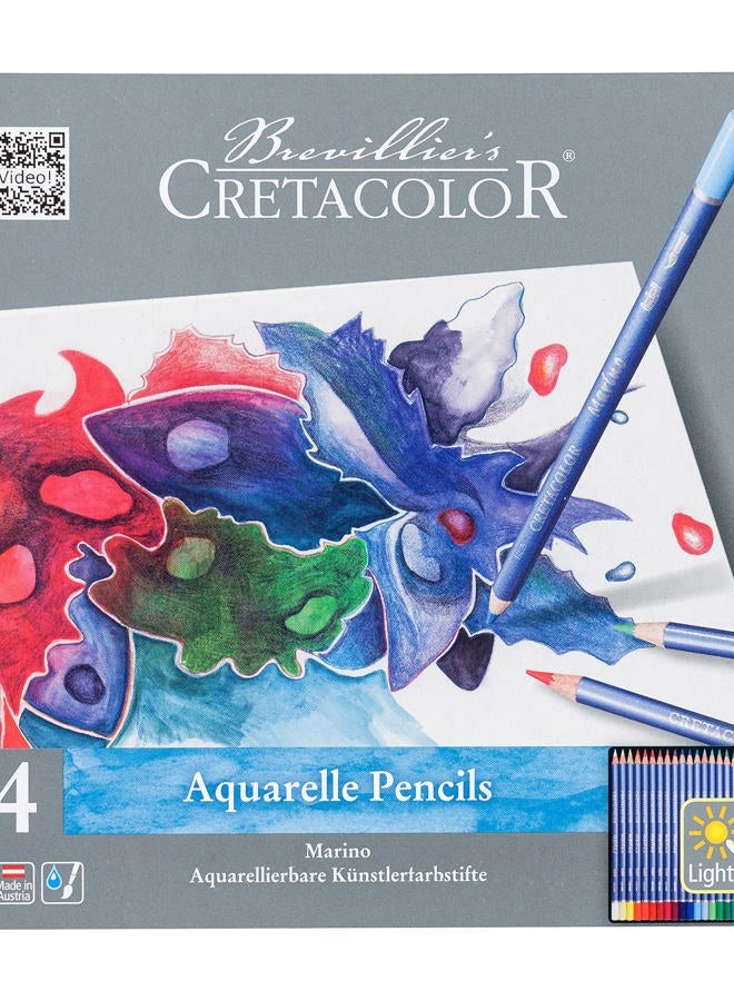 Cretacolor Marino Lightfast Watercolor Pencil Sets, 24-Pencil Set - Image 1