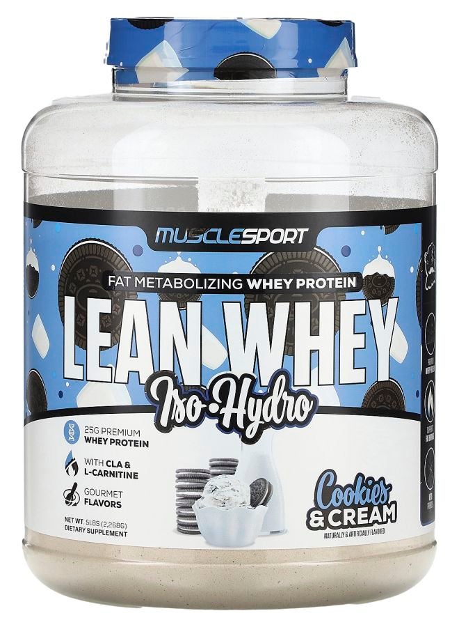 MUSCLESPORT Lean Whey IsoHydro Cookies & Cream 5 lbs (2268 g)