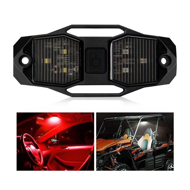 OPP ULITE Switch UTV Led Doom Light White  Red 6PCLED Universal Roll Bar Mount Utility Car InteriorDomeLED ReadingCourtesyMap Light for RZR Polaris