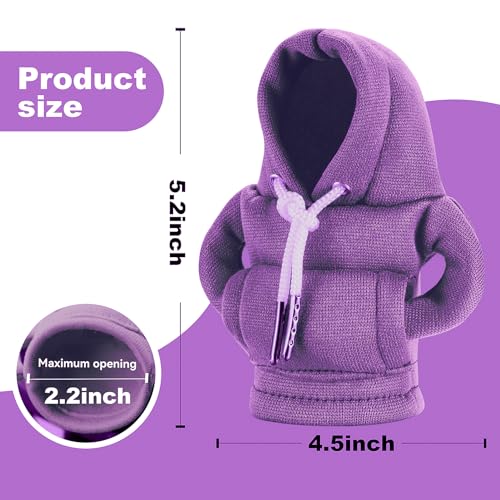 SLLAK Gear Shift Hoodie Universal Car Shift Knob Cover Mini Hoodie for Shifter Automotive Interior Cute Gadgets Car Accessories and Decorations Purple - Image 3