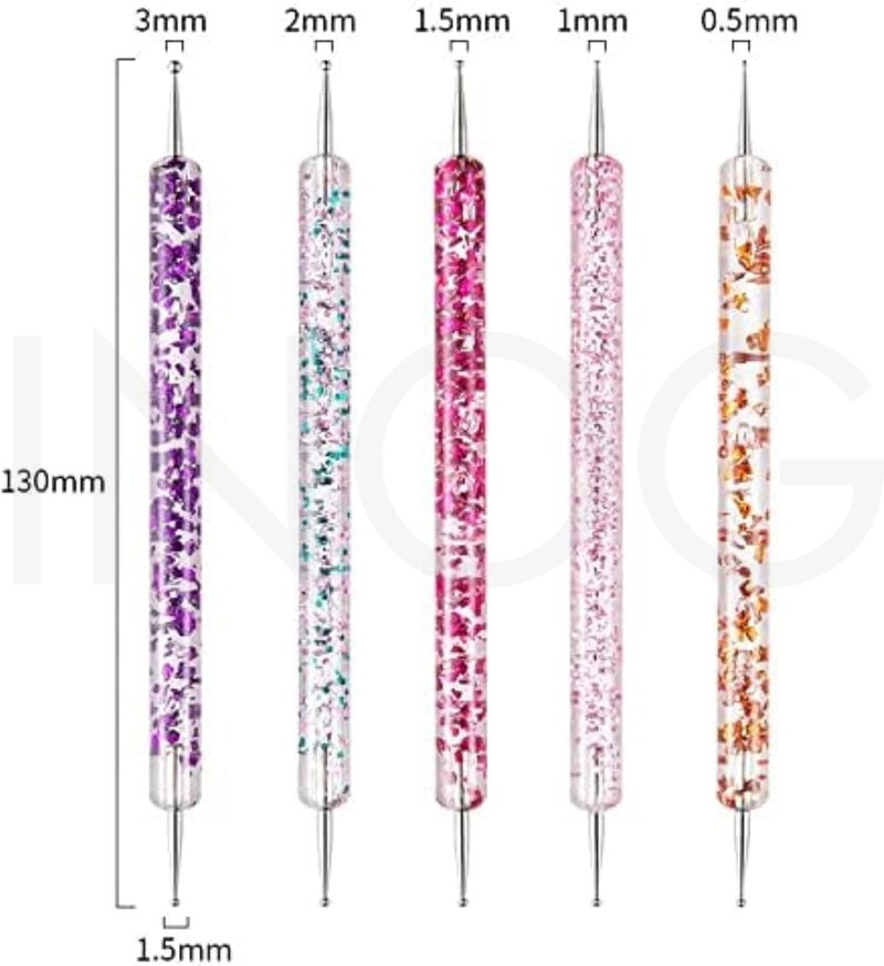 INOG 31pcs Nail Art Brushes,Nail Art Tool Set,Nail Dotting Tools,Nail Dust Brush,Striping Nail Art Brushes for Long Lines,Nail Drawing Pen For Nail Design. - Image 3