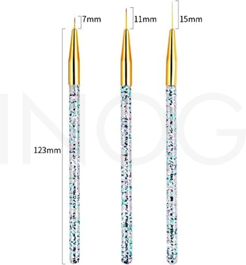 INOG 31pcs Nail Art Brushes,Nail Art Tool Set,Nail Dotting Tools,Nail Dust Brush,Striping Nail Art Brushes for Long Lines,Nail Drawing Pen For Nail Design. - Image 5