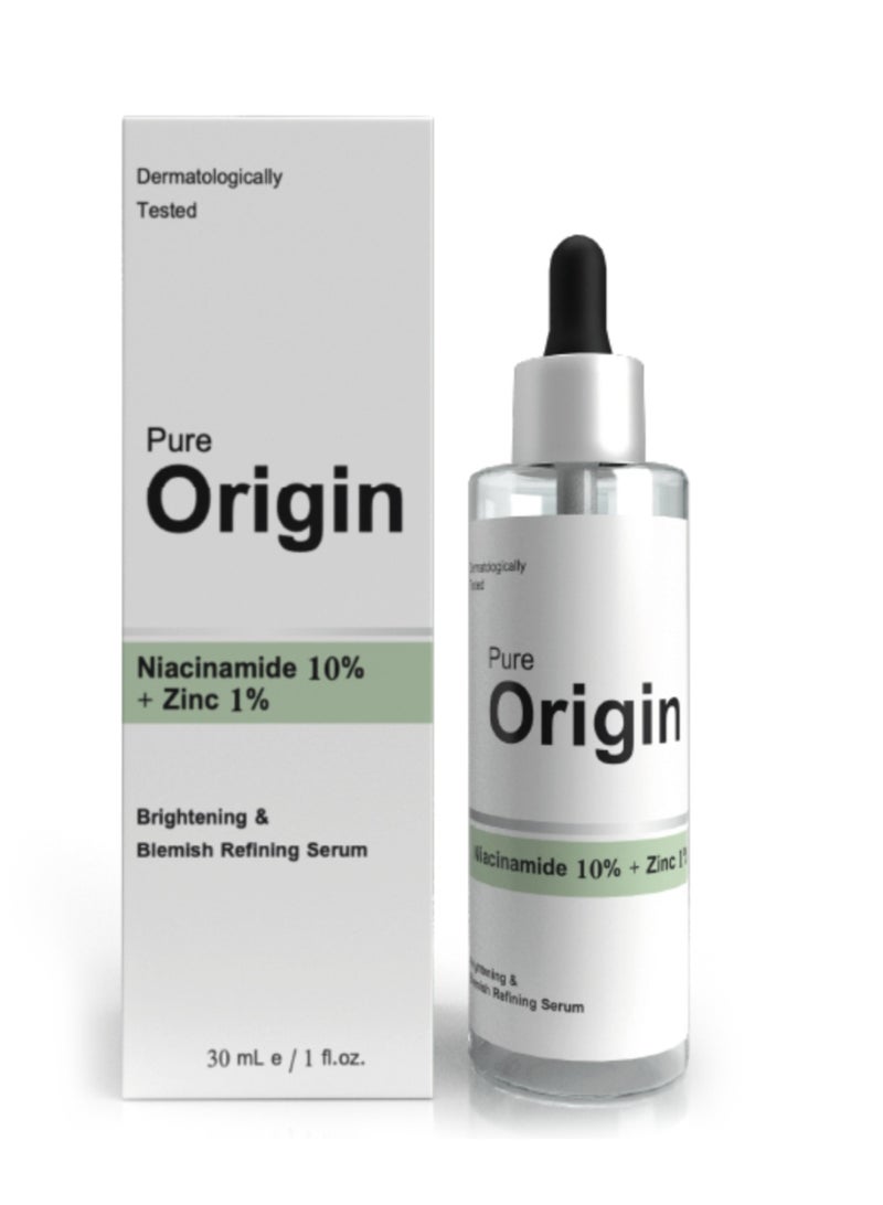 Pure Origin Niacinamide 10% + Zinc 1% Serum 30ml – Clear & Balance Skin - Image 1