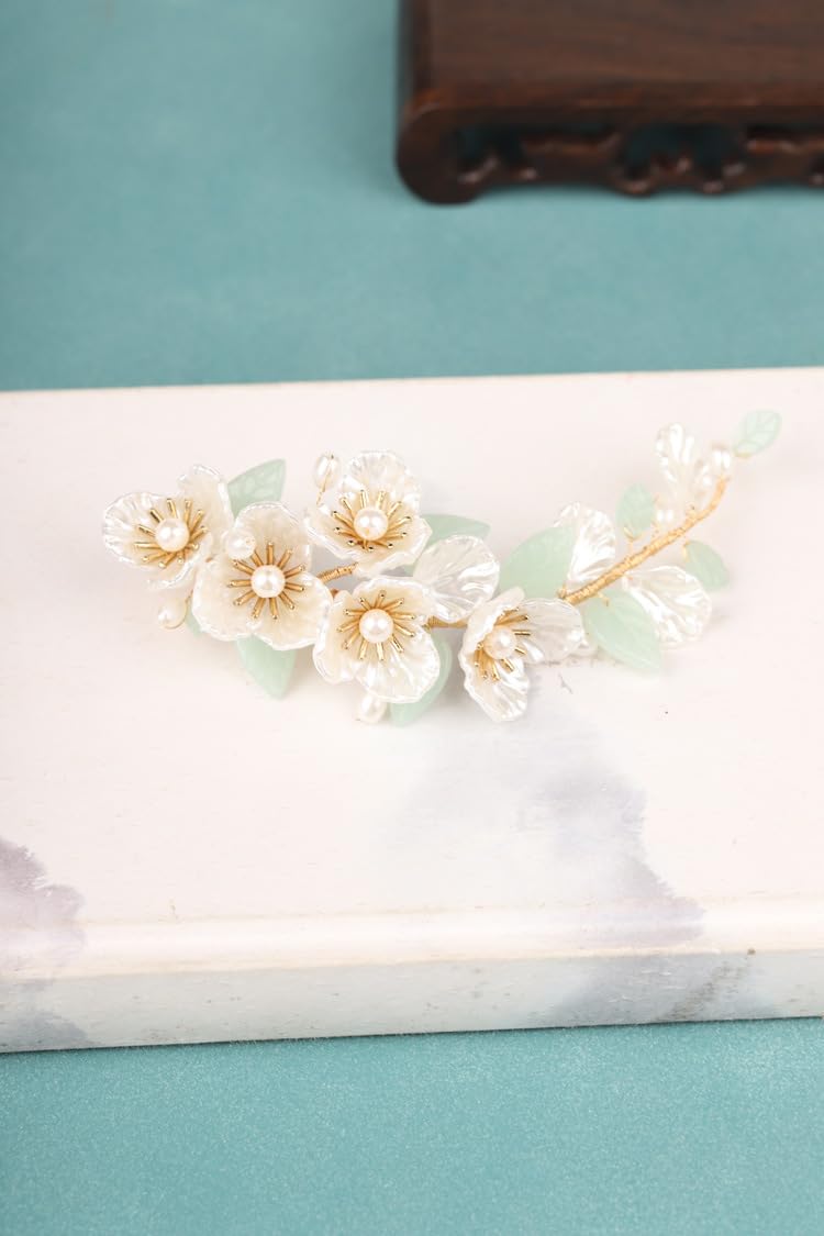 Plenteous Rhinestone Wedding Hair Clip Flower Bride Hairpiece Crystal Bridal Hair Barrettes Hairpins Wedding Hair Accessories for Women Girls 1pc Multi Color - Image 2