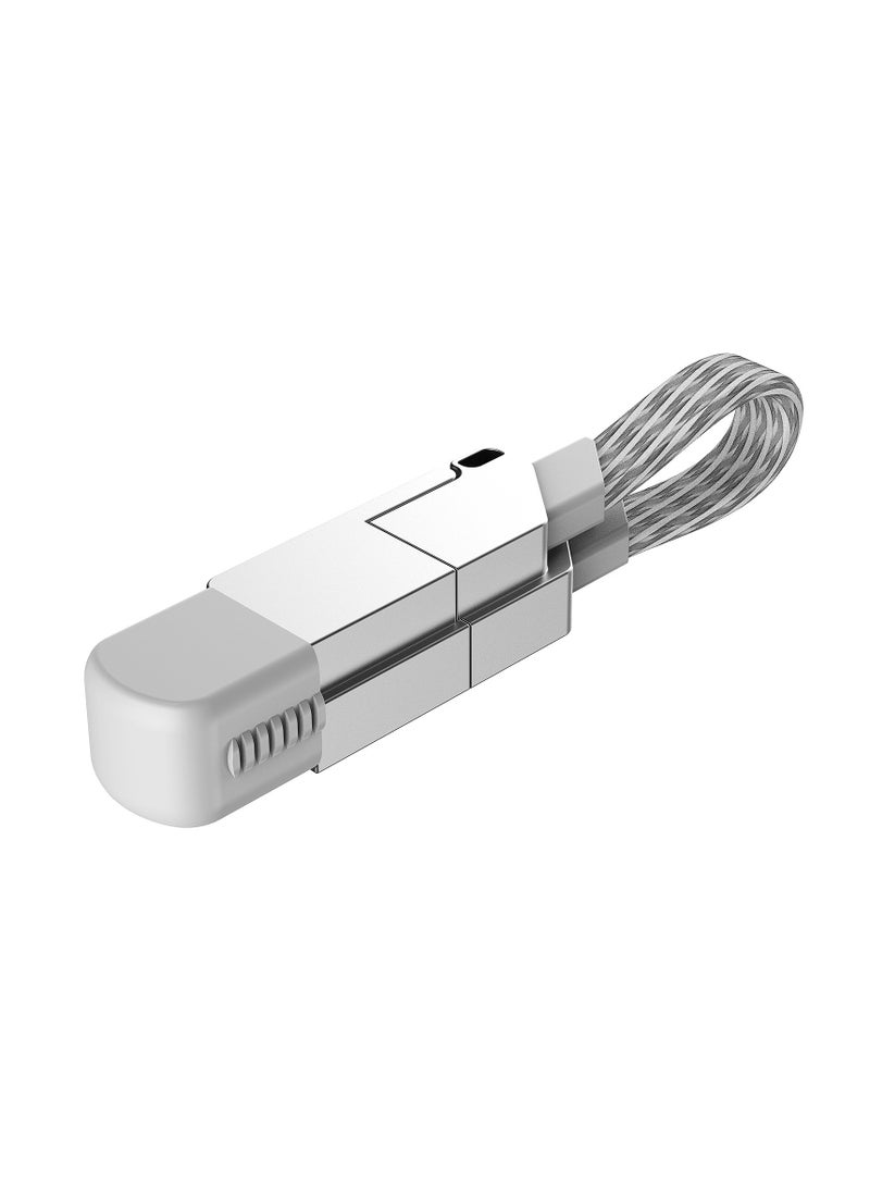 General Zinc Alloy 6 in 1 Android Phone Portable Keychain Cable Multi-function PD60W Fast Charging Data Cable (Gray)  - Image 1